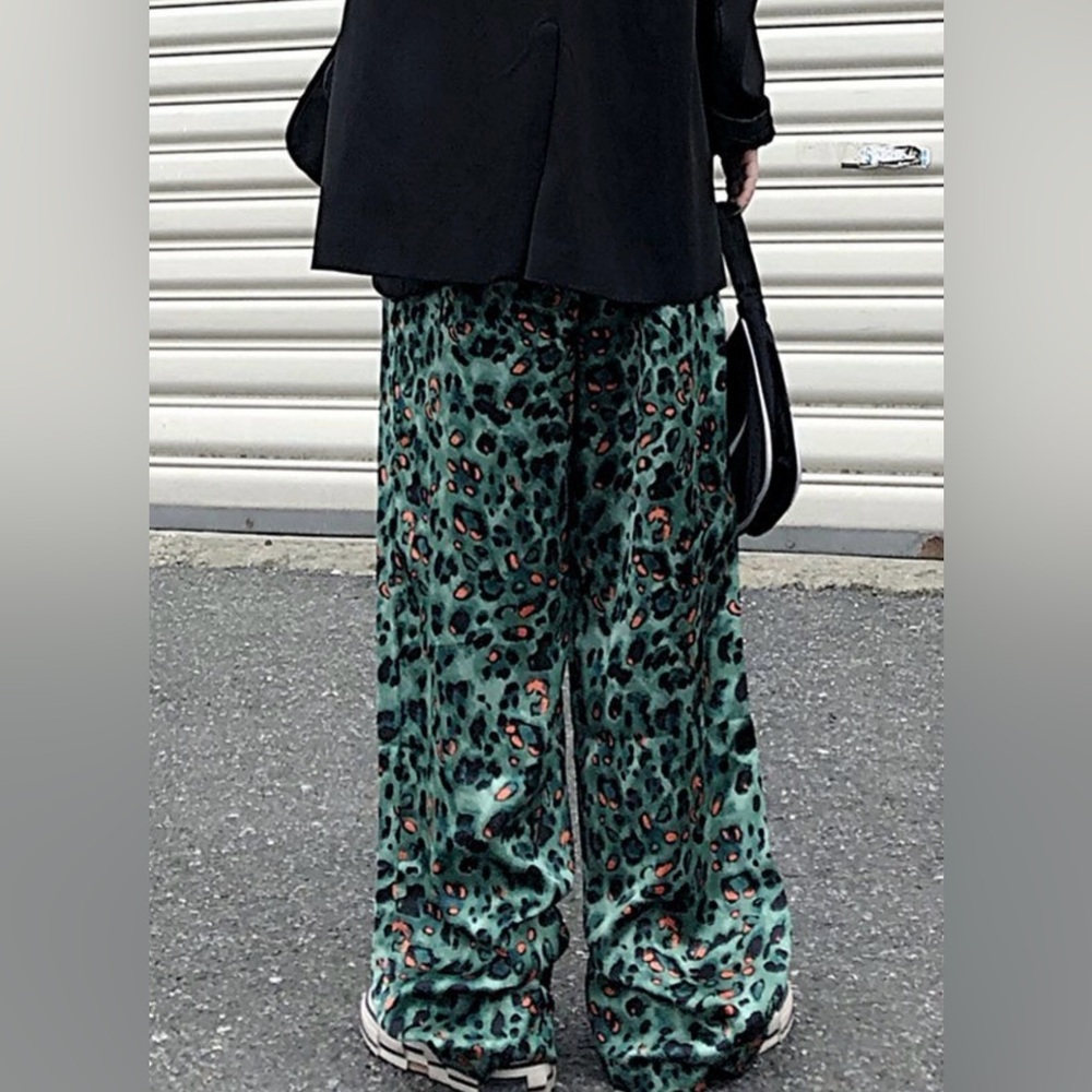 Find Me Now Green Leopard Print Wide-Leg Pants